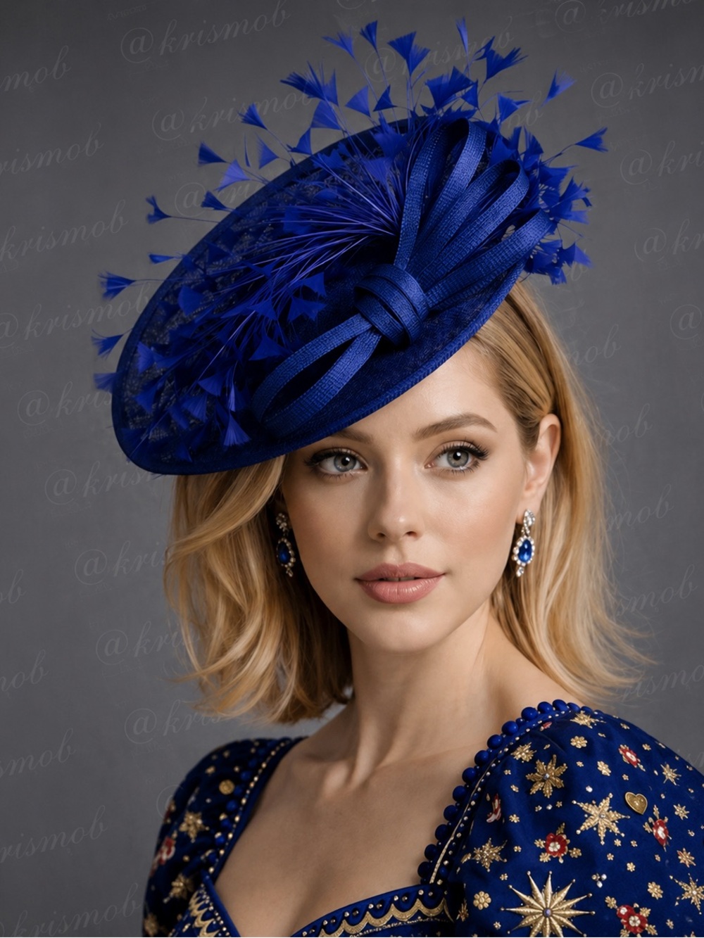 Royal Blue Statement Fascinator – Bold Derby & Race Day Headpiece Hat